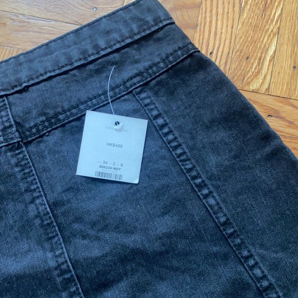 Top shop denim button through skirt in black size 2 - Picture 4 of 6
